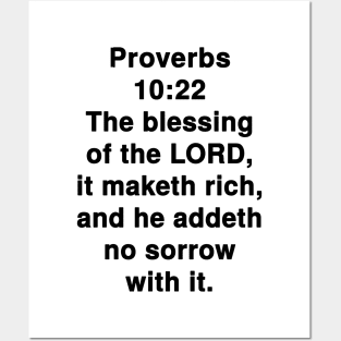 Proverbs 10:22  King James Version (KJV) Bible Verse Typography Posters and Art